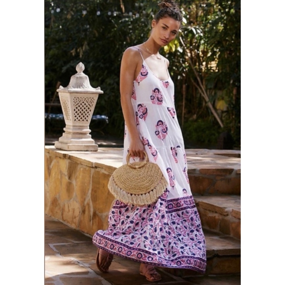 Roller Rabbit Dakota Sanu Floral Maxi Dress Size Medium
